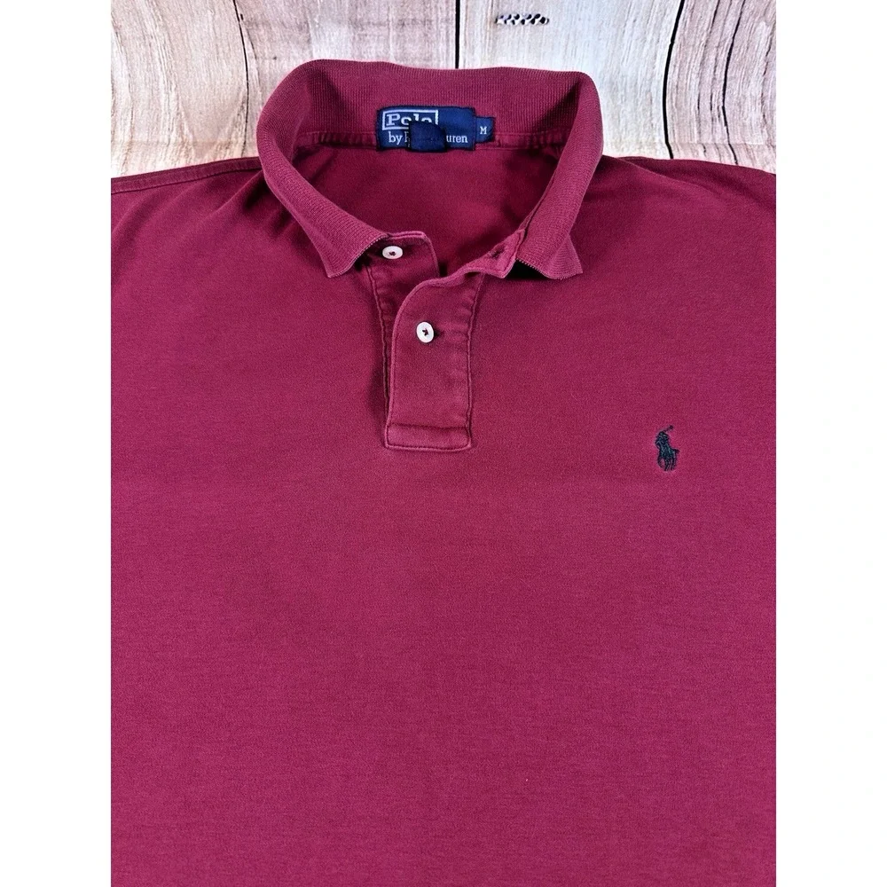 Polo Ralph Lauren Polo Shirt‎ Men Short Sleeve Dark Red MEDIUM